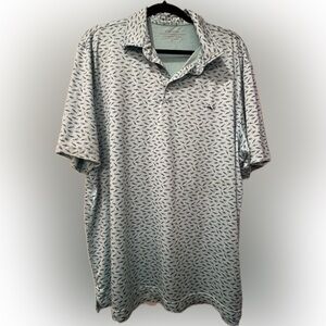 Vineyard Vines Sankaty Golf Performance Polo XL Blue micro shark and fish